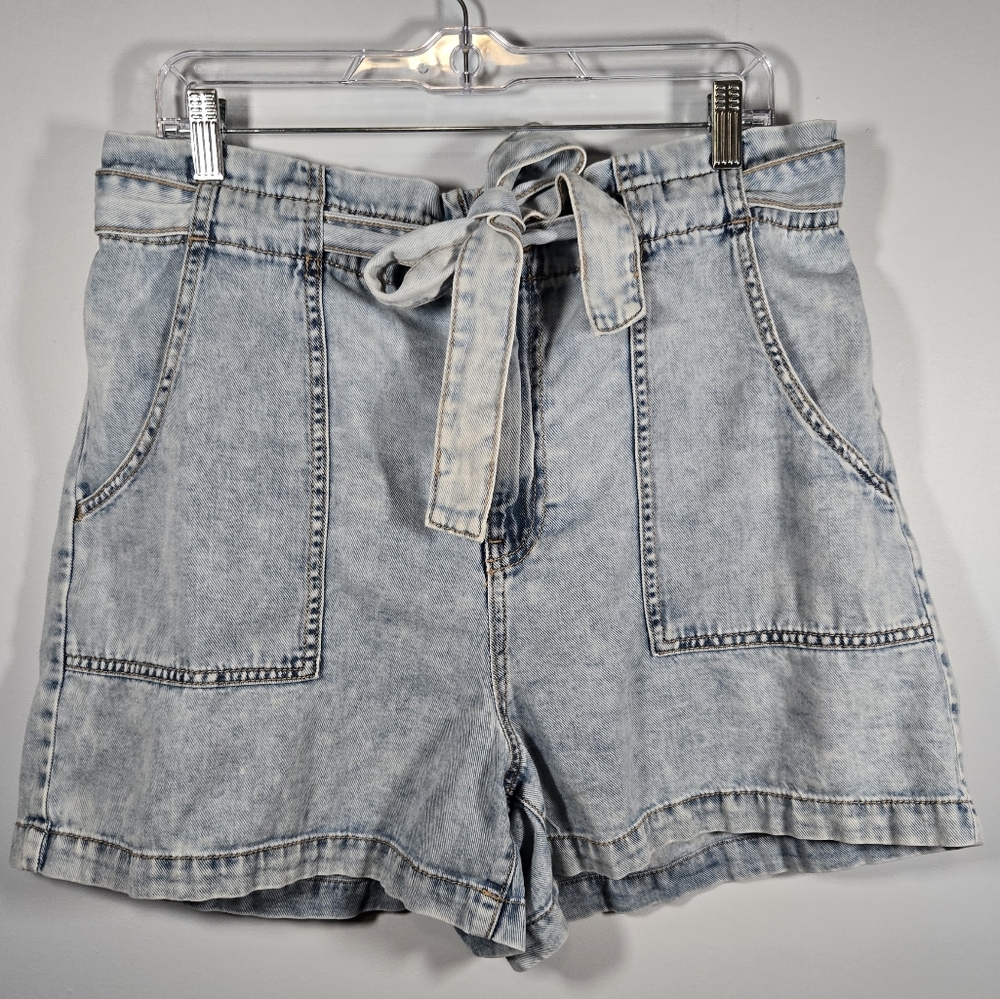 Banana Republic Light‎ Blue High Waist Shorts Acid Wash Denim Womens Size 16
